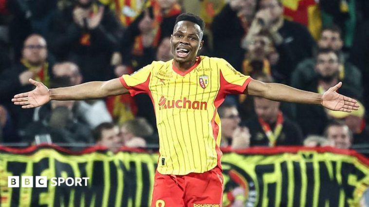 Mamadou Sangaré in action for Lens, the Mali midfielder who has joined Brentford for a club-record fee