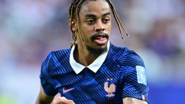 Bradley Barcola in action for France during the World Cup