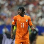 Yan Diomande of Ivory Coast looks on during a FIFA World Cup 2026 match