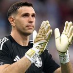 Emi Martinez of Aston Villa in his goalkeeper kit during a Premier League match