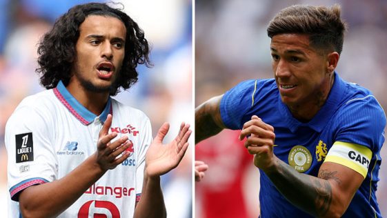 Ayyoub Bouaddi and Enzo Fernandez, the two midfielders Manchester City are chasing this summer
