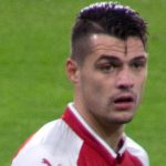Granit Xhaka pictured in an Arsenal shirt