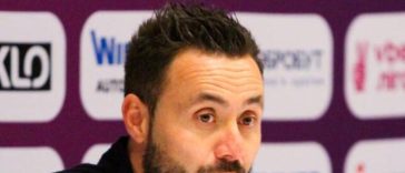 Roberto De Zerbi speaking to the media in 2021